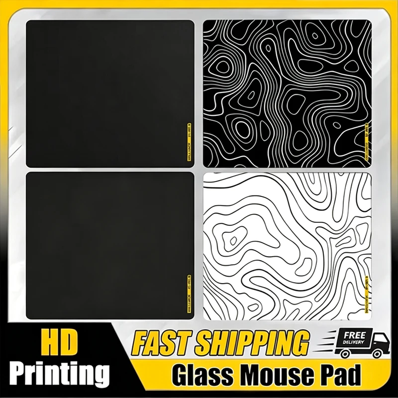 W-Wallhack SY001 MO001 YUME Tempered Glass Gaming Mouse Pad Frosted Surface For FPS Gaming Office Desktop Custom Mat Accessories