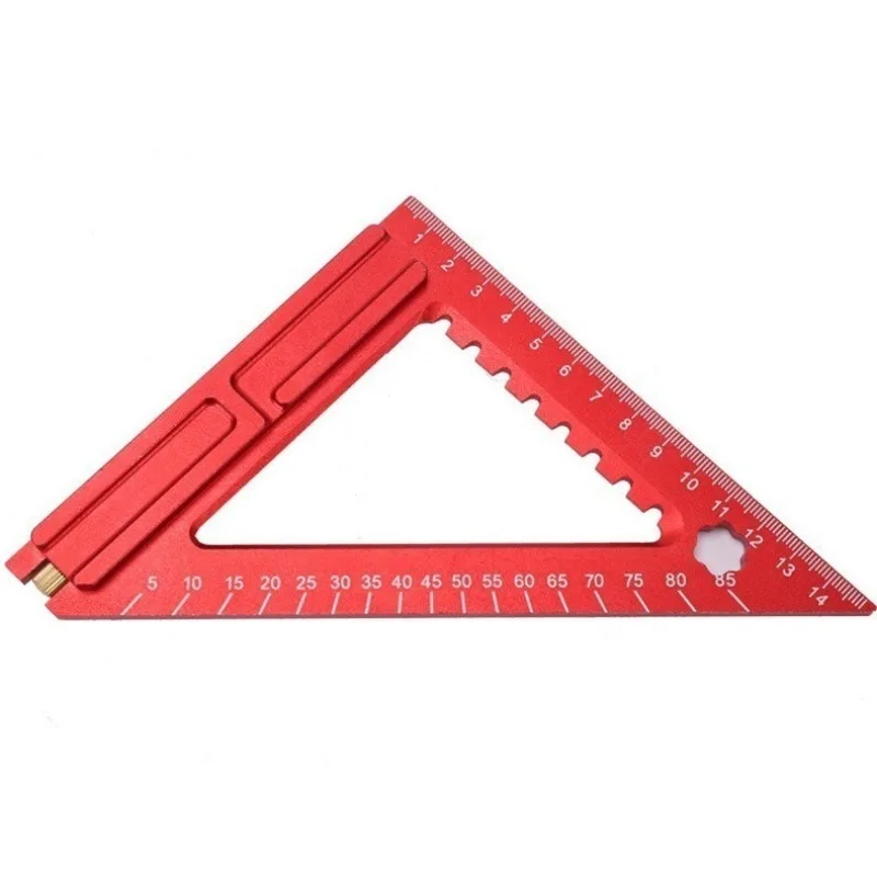 Convenient Scribing Triangle Ruler, Woodworking Measuring Tool Aluminum Alloy Triangle Plate, Right Angle Scribing Ruler