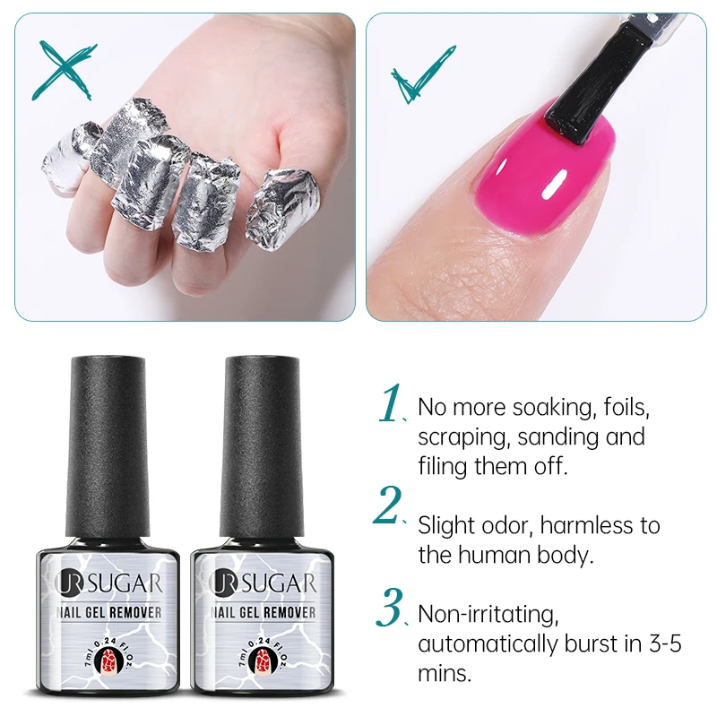 UR SUGAR 3-5 Mins Fast Remover Magic Remover Gel Nail Polish Soak Off UV LED Gel Semi-permanent Manicure Nail Polish Remove Tool