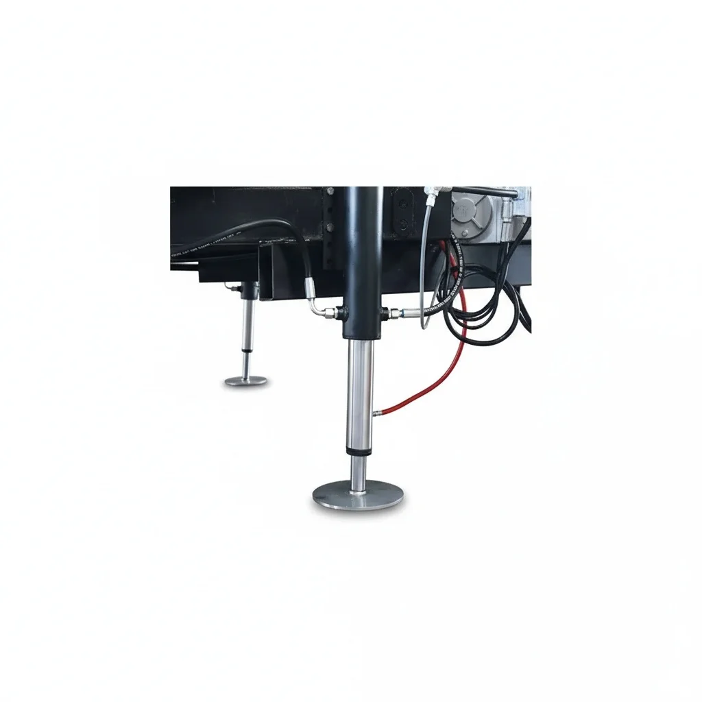 RV Hydraulic Leveling System, 15 Ton Steel Double Acting Lift System, Heavy Duty Telescopic Stabilizer Jacks for Motorhome