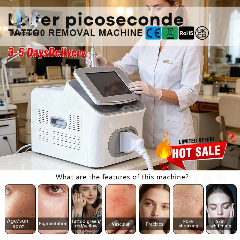 Nuevo Láser Portátil de Picosegundos Q-Switch Nd Yag 1064 532 1320 755nm, Láser de Carbono para Eliminación de Tatuajes, Máquina de Belleza para Salón y Hogar