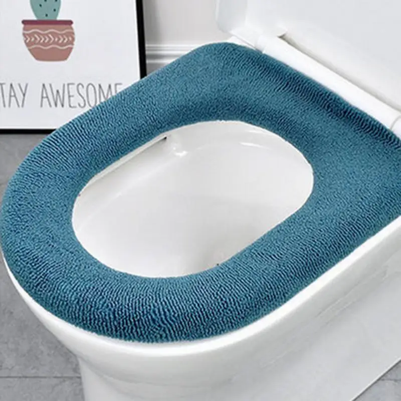 Winter warm Toiletten sitz bezug Nea restool Matte wasch bar Bad zubehör Stricken reine Farbe weiche O-Form Pad Bidet Abdeckung