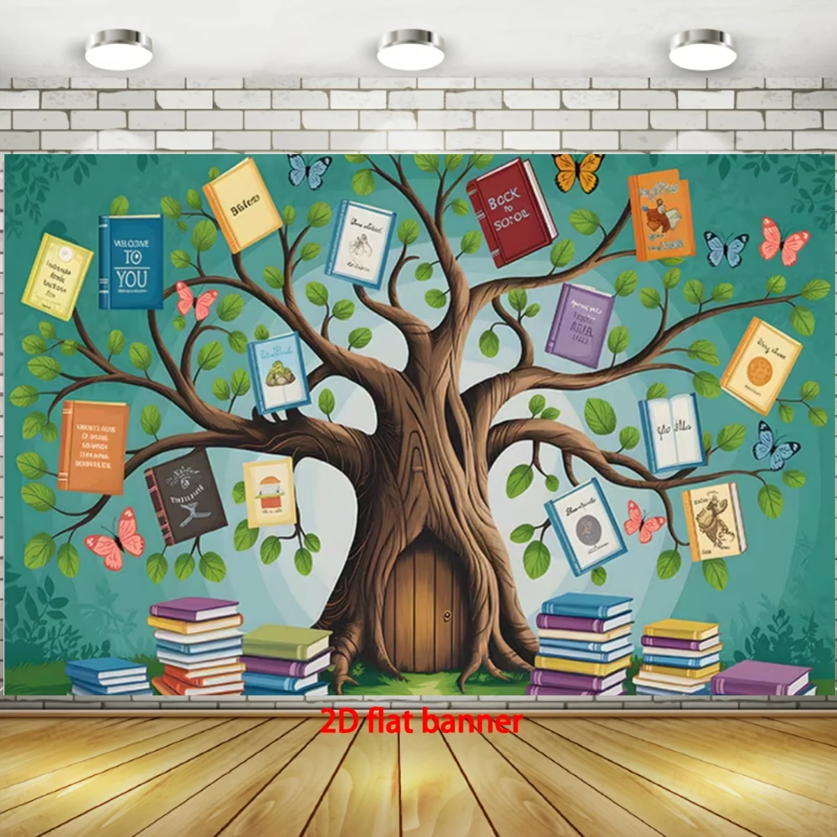 Read Books Theme Party Decoration Backdrop Tree of Knowledge Background  Colorful Banner Photography Props Student Gift Supplies view 6