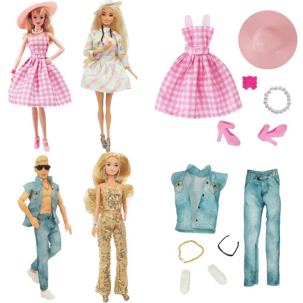 Barbies Clothes+Jewelry Accessories Dress Hat For 11.8inch 30Cm Babries Doll Boy Ken Dolls Clothes,Children's Holiday Toy Gifts