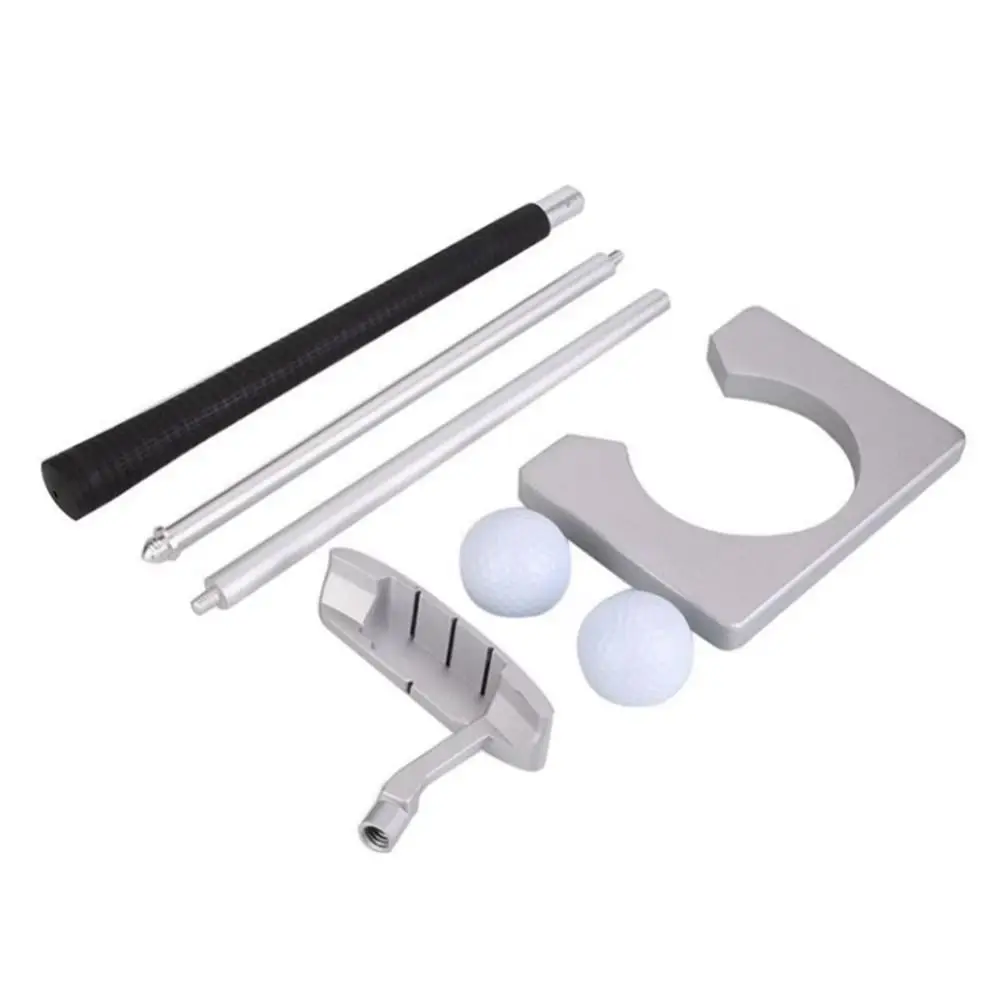 Aluminum Golf Putter Set Lightweight Non-Slip Grip Portable Golf Trainer Three Section Design Single/Double Sided Head
