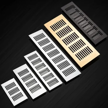 Aluminium Rechthoekige Air Vent Grille Ventilatie Cover Kast Schoen Garderobe Kast Mesh Gat Louvre Vent Home Decor Cover