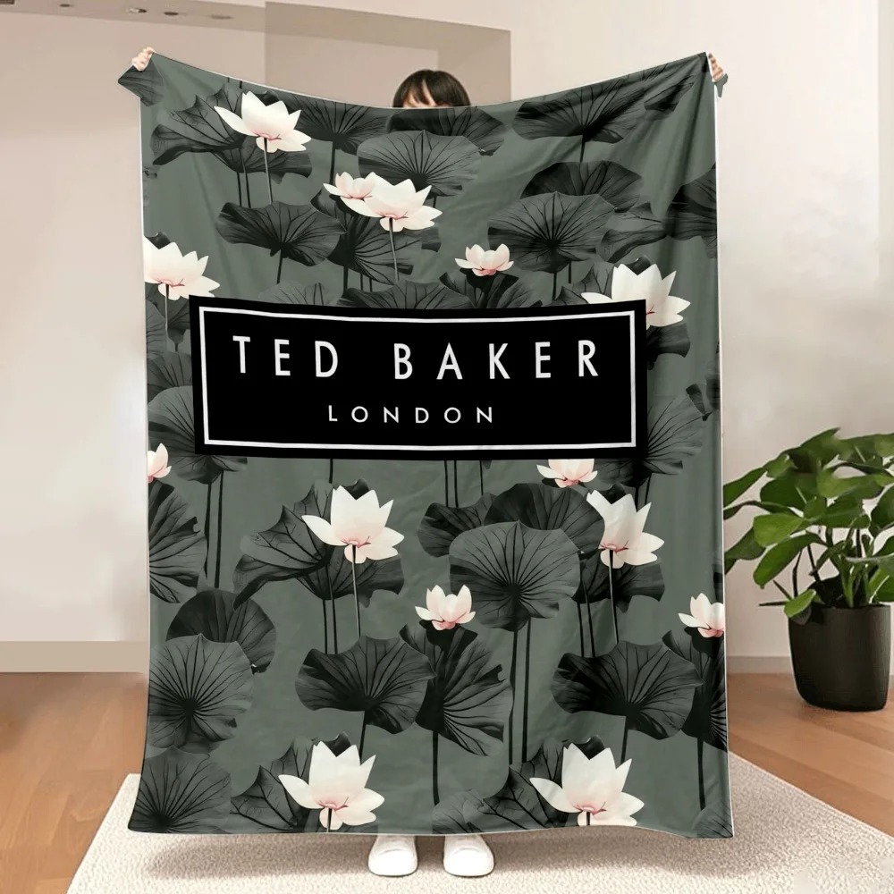 Lotus Pattern Throw Blanket—A beautifully designed soft and cozy blanket featuring a striking lotus flower print, perfect for