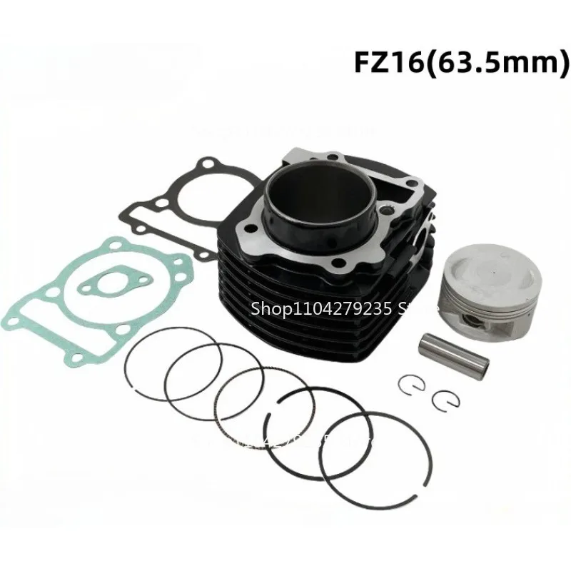 Cilindro de Repuesto para Motor de Motocicleta, Kit de Cilindro con Pistón de 185cc y 63.5mm, Compatible con Motocicletas YS150 FZ16
