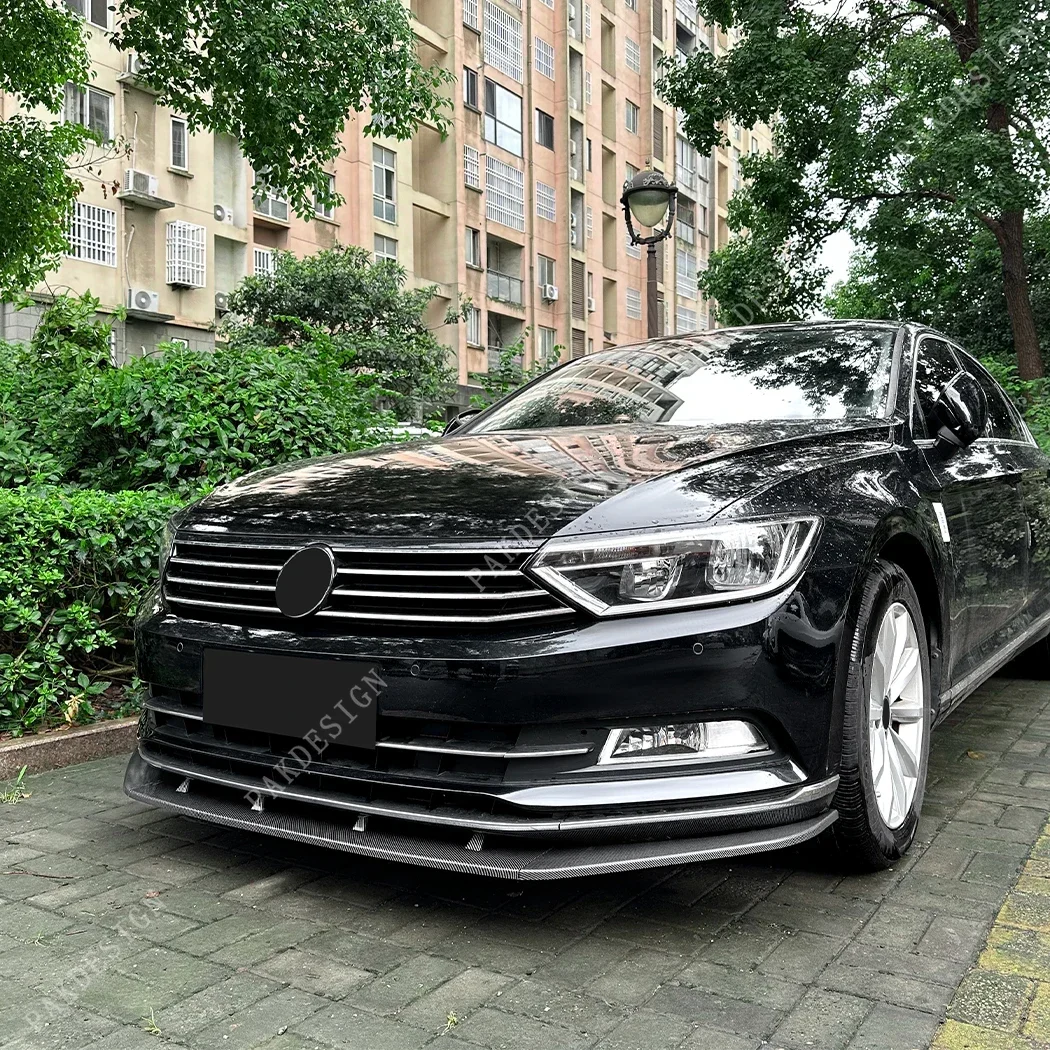 ABS For Volkswagen Passat B8 Front Bumper Lip Spoiler Splitter Diffuser 2016 2017 2018 2019 European Version Car BodyKits Tuning