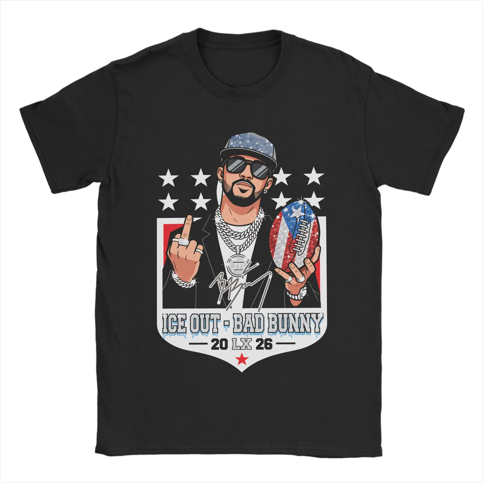 Bad Bunny ICE OUT Graphic Tshirt Cotton unisex Short Sleeve Loose promotion shirt Y2k fashion 2026 Summer New Men streetwear