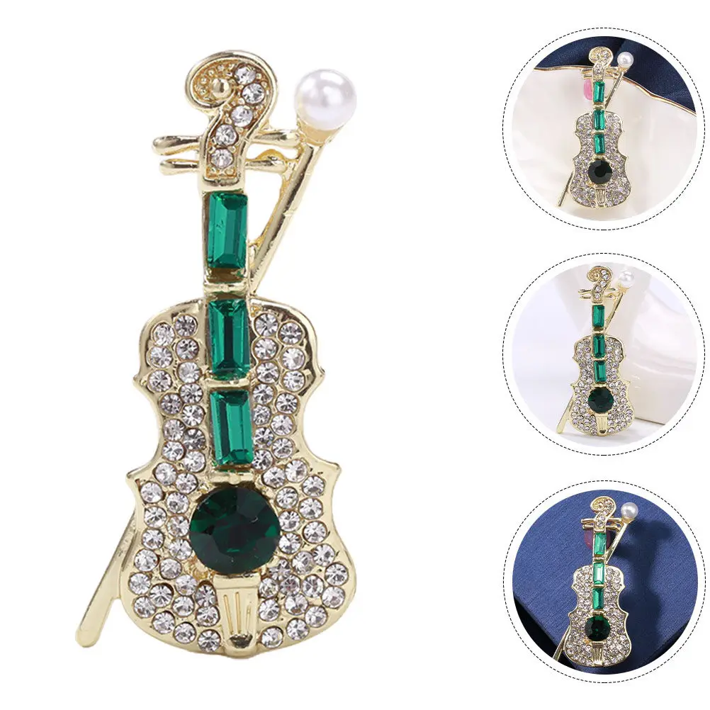 Elegant Violin Brooch Pin for Women Alloy Music Brooch Accessory Perfect Gift for Bride Bridesmaid Mother Daughter Anniversary
