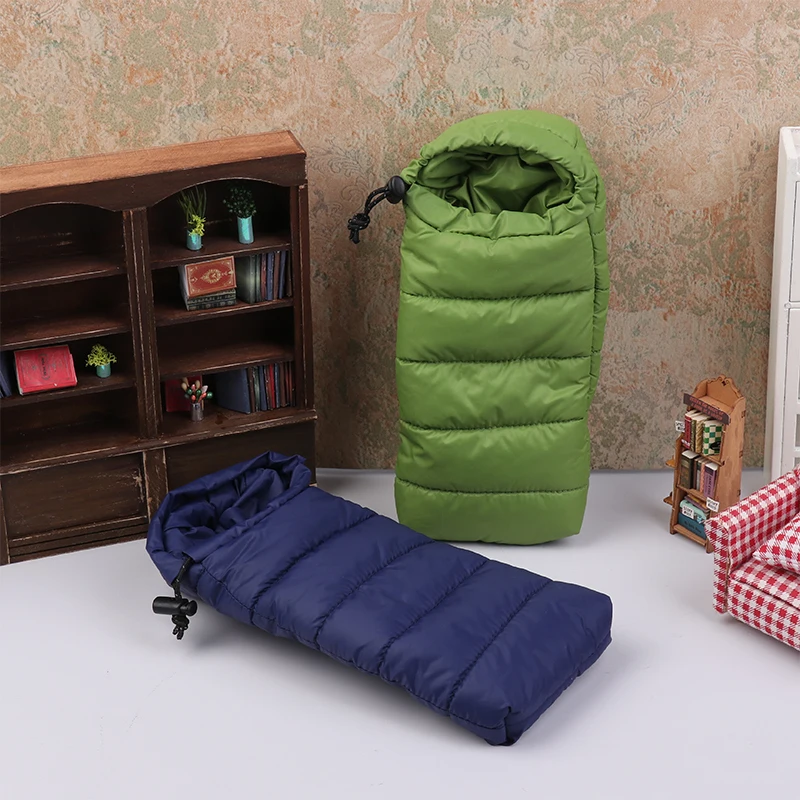 1Pcs Doll Simulation Sleeping Bag Dollhouse Bedroom Furniture Toys Dollhouse Outdoor Camping Scene Decoration Accessories