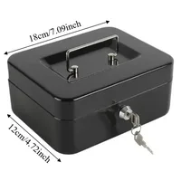Security Box Mini Size Portable Key Safe with Key Key Lock Lockable Coin Box Creative Style Sturdy Steel Piggy Bank Home Storage 6