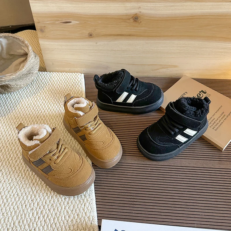 

Children's sports shoes, high top children's shoes, winter children's cotton shoes with thick velvet, girls' winter shoes