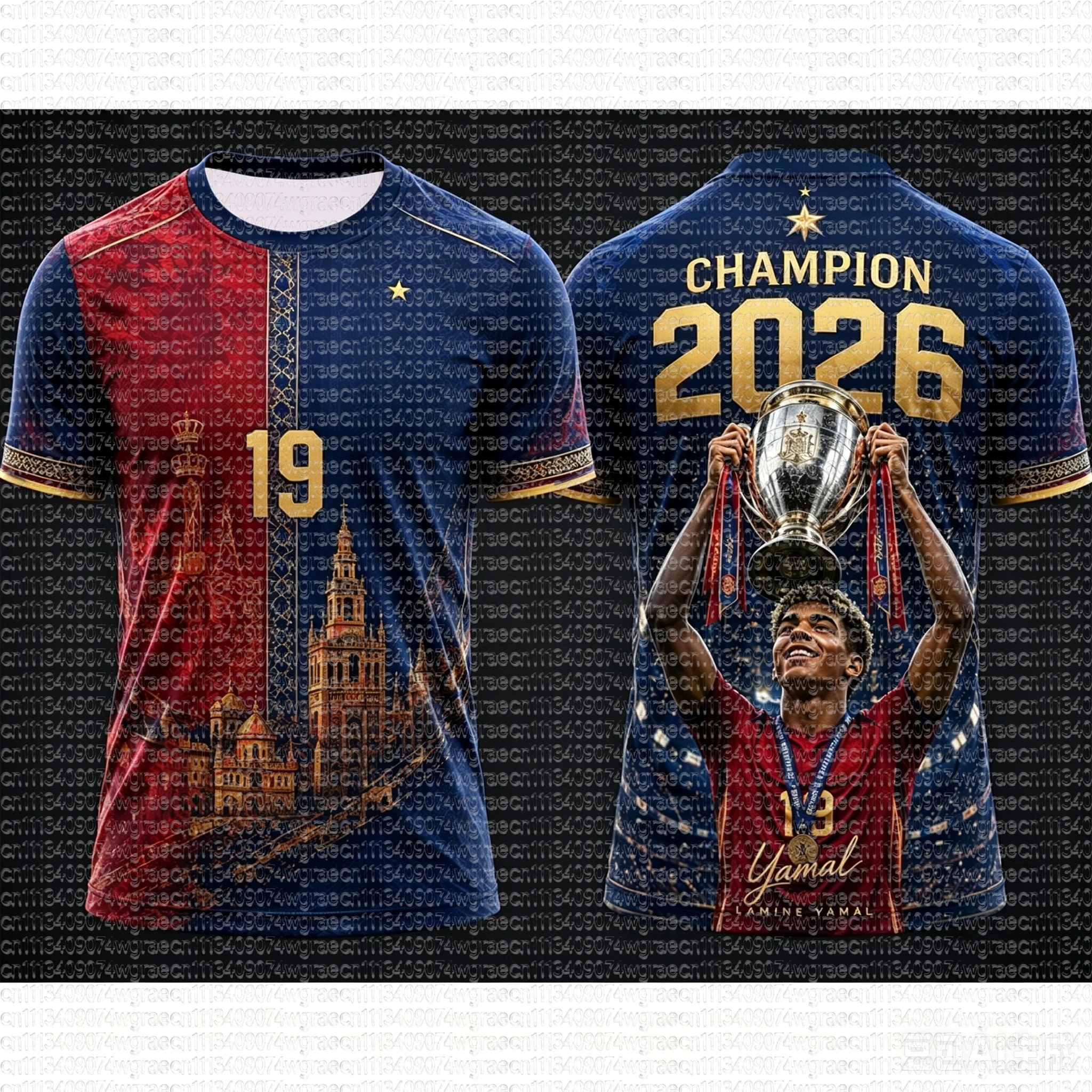 2026 Summer Spain Fan Champion Football T-shirt Quick-Drying Yamal #19 Football Shirt Tracksuit Kit Special Edition Family Tee
