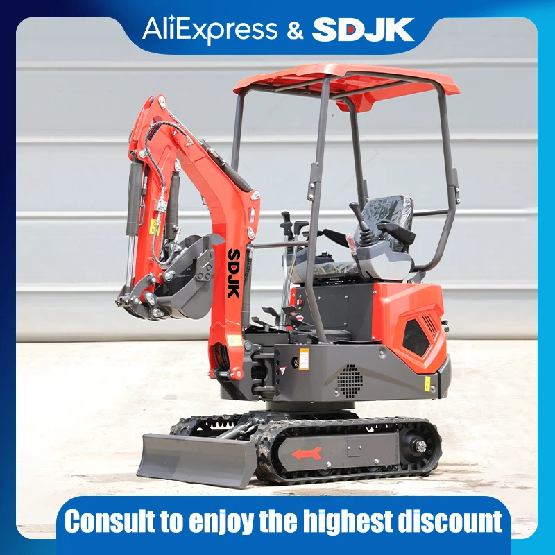 Small Excavator 1.6 tons Agricultural Mini digger Engineering Small digger Customizable Auxiliary Mini Excavator