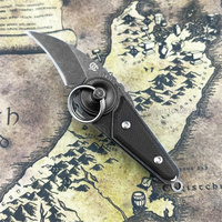 EDC Outdoor Folding Knife 8Cr13Mov Hawkbill Blade Pocket Knife Camping Hunting Rescue Survival Knife Multi Tool Black G10 Handle