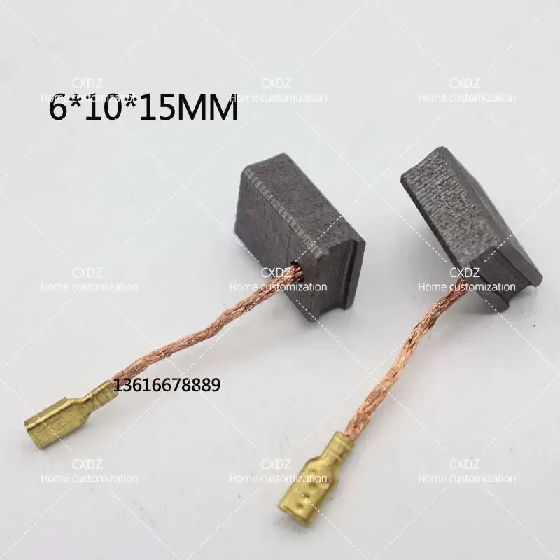 Power Tool Carbon Brush 6x10x15mm 100-5 Slot King 133 Rhinestone Plug Type