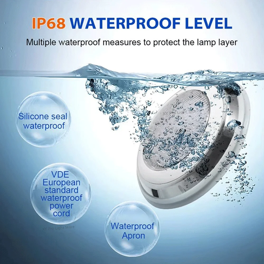 24W 12W RGB LED Swimming Pool Light IP68 Waterproof AC/DC12V Outdoor 18W RGB UnderWater Light Pond LED Piscina Luz Spotlight