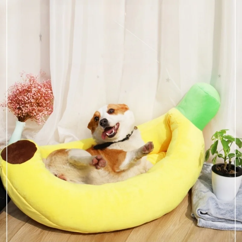 

Removable Cartoon Banana Radish Dog Bed Cat Nest Teddy Bear Pet Nest Small And Medium Size Dog Nest Pet Accessories