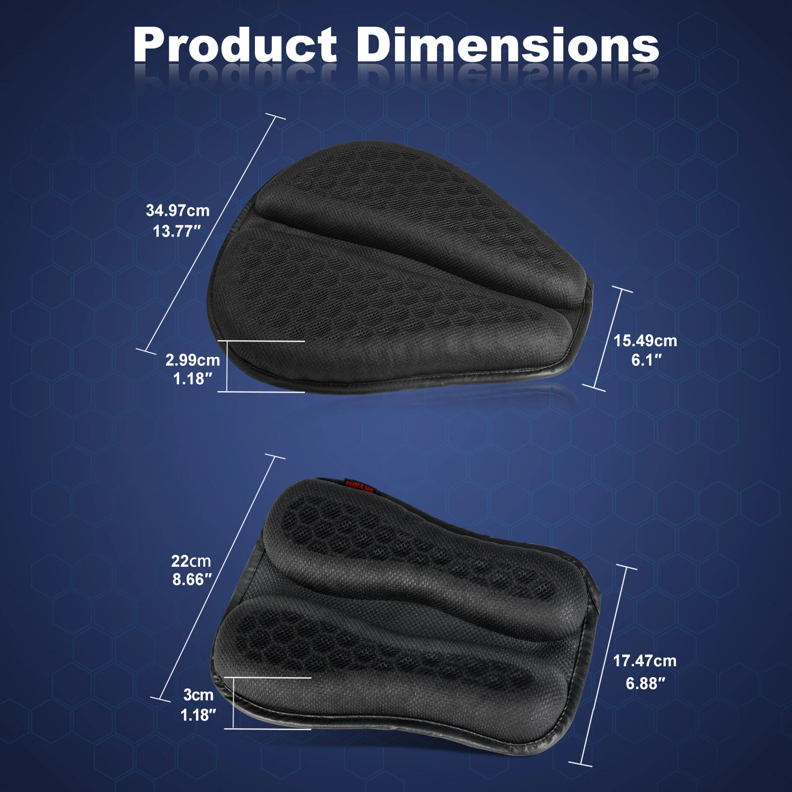 Motorcycle Seat Cushion 3D Honeycomb Anti-slip Motorcycle Gel Seat Cushion Moto Pressure Relief Ride Seat Pad Moto Accessories