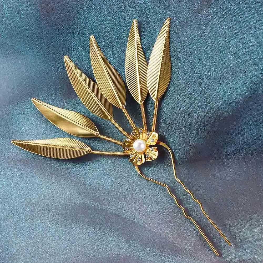Girl Hair Accessories Hairstyle Design Tool Flower U Shape Hairpin Thai Headdress Metal Hair Sticks Ancient Style Headwear