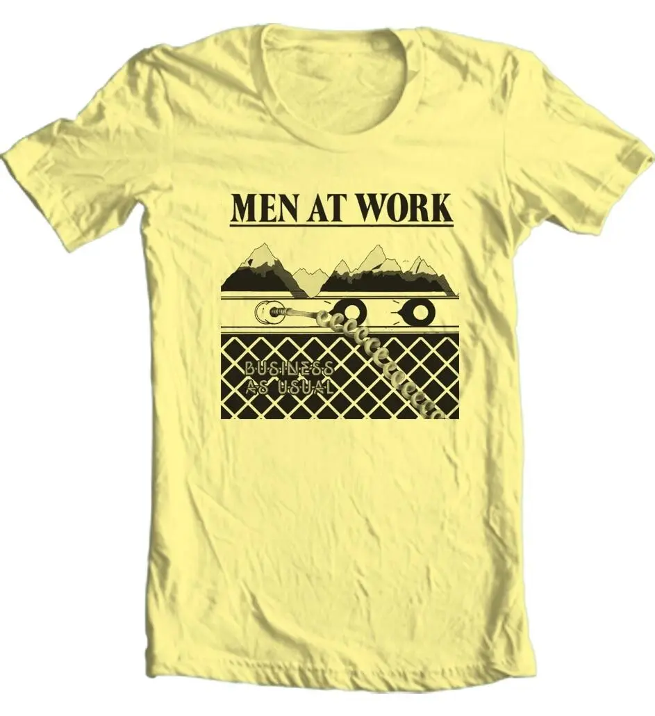 Men at Work T Shirt Business As Usual Classic Retro 80s Design