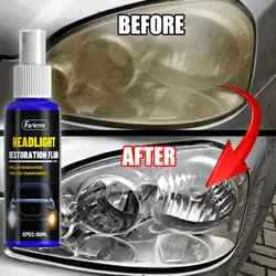 Universal Car Headlight Restoration Spray, Headlamp Restoration Fluid, Yellowing & Foggy Lens Renovation, Clear Coating