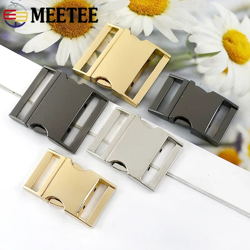 2/4/10Pcs Meetee 16-38mm Metal Release Buckle Backpack Side Buckles Outdoor Webbing Adjustable Clasp DIY Hardware Accessories