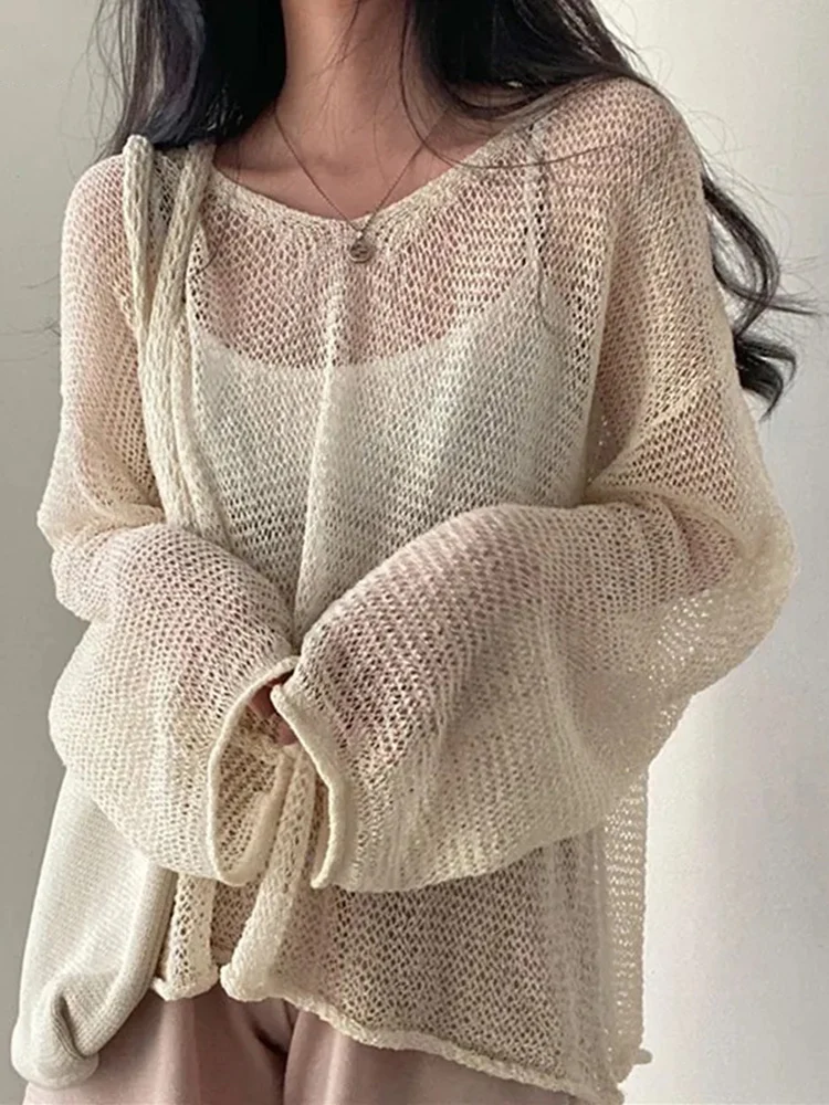 Neue Frauen faul unregelmäßig lang ärmel igen Pullover Frühling koreanische lässige Straßen mode einzigartige hohle sexy Frauen Pullover Pullover