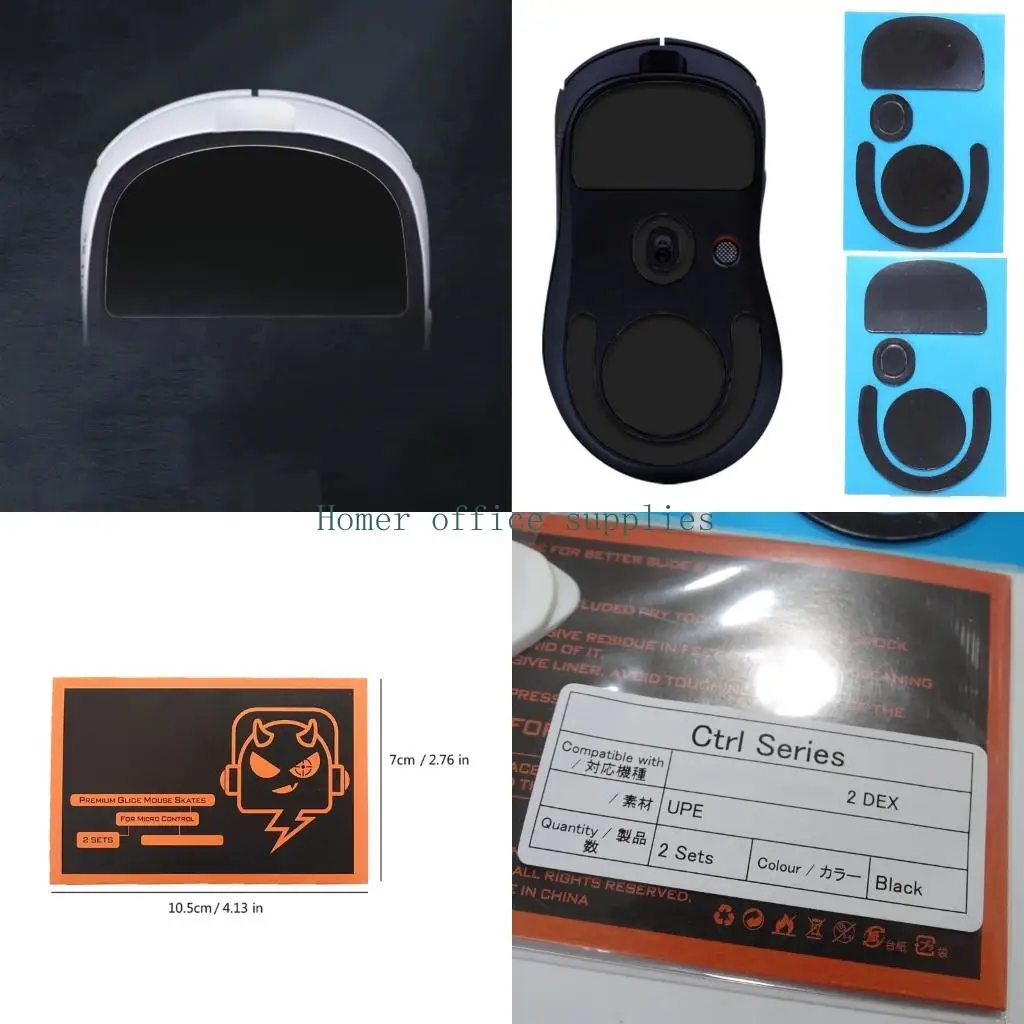 

K43B 2Sets Mouse Skates Stickers Pad Mouse Feet Replace for GProX Superlight2 DEX Mouse