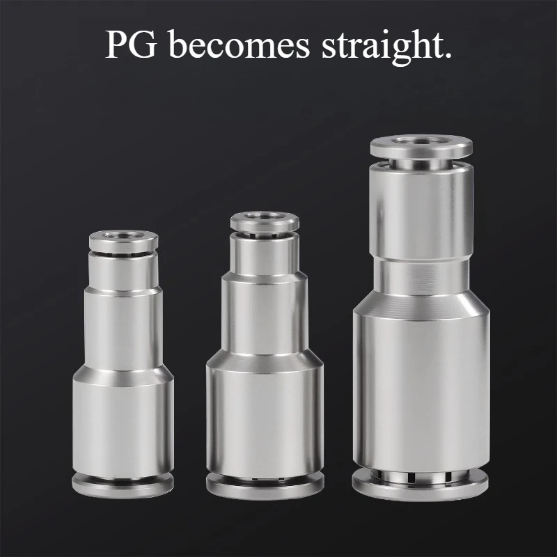 304 stainless steel quick plug-in connector PG variable diameter high pressure conversion gas pipe quick through connector
