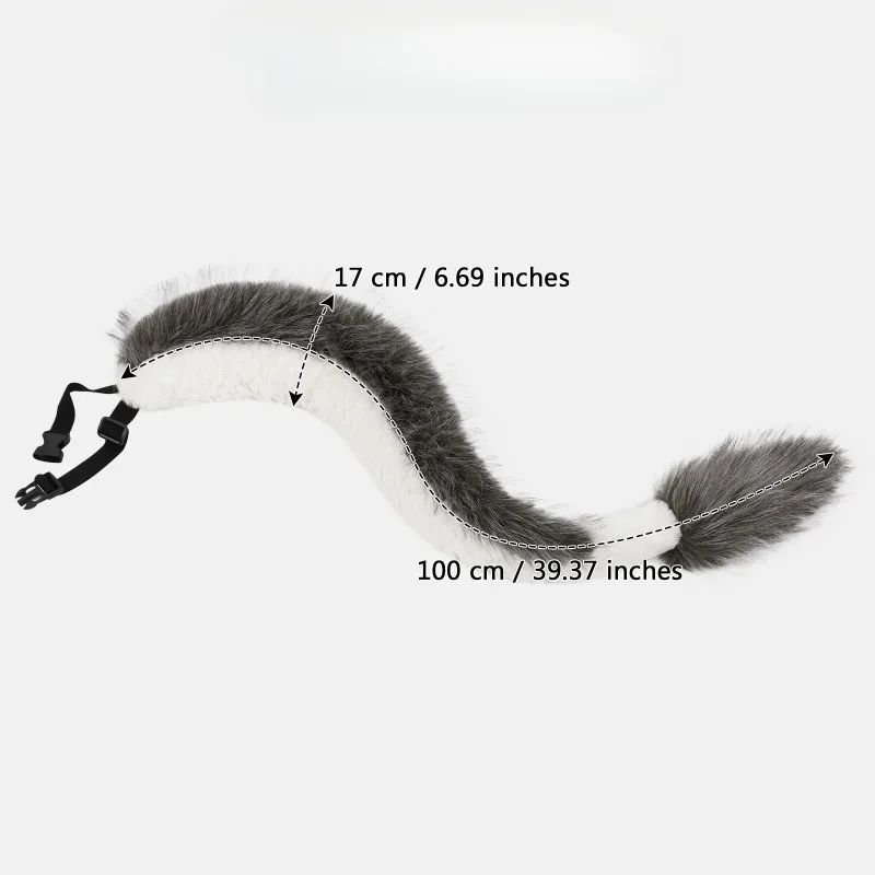 Plush Dragon Tail Props Adjustable Buckle Belt Anime Animal Tail Dress Halloween Party Performance Props