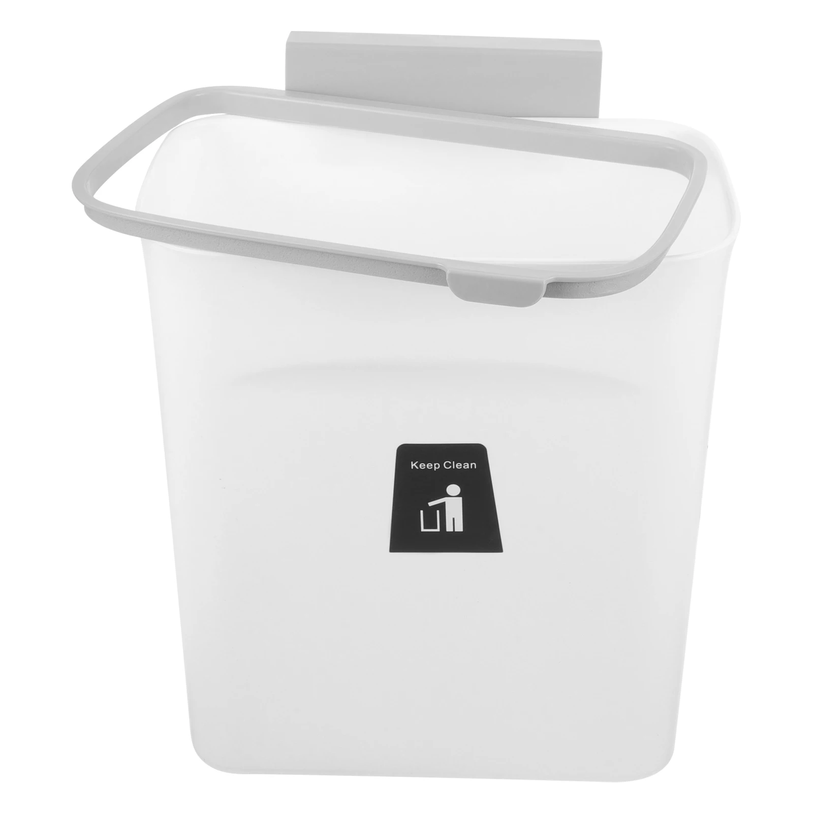 

1pc Wall Mounted Trash Can 9L Ivory White Waste Bin for Kitchen Bathroom Plastic Strong Capacity Easy Install