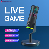 RGB USB Condenser Gaming Microphone Desktop Noise Cancelling Microphone Computer Professional Microphone For Live Broadcast