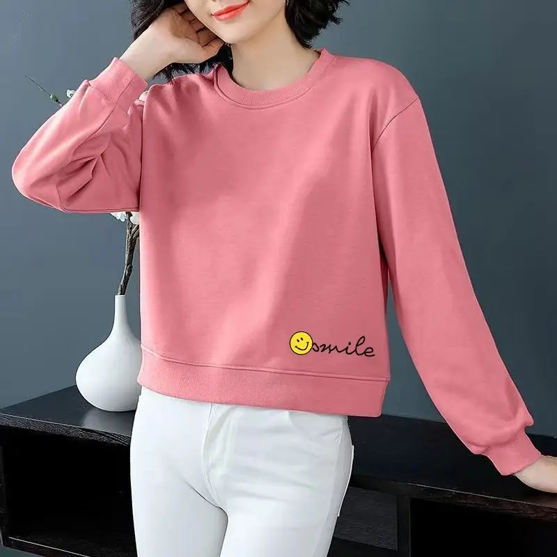 Fashion O-Neck Long Sleeve Printed Letter Casual T-Shirts Women Clothing 2024 Autumn New Loose All-match Tops Commuter Tee Shirt