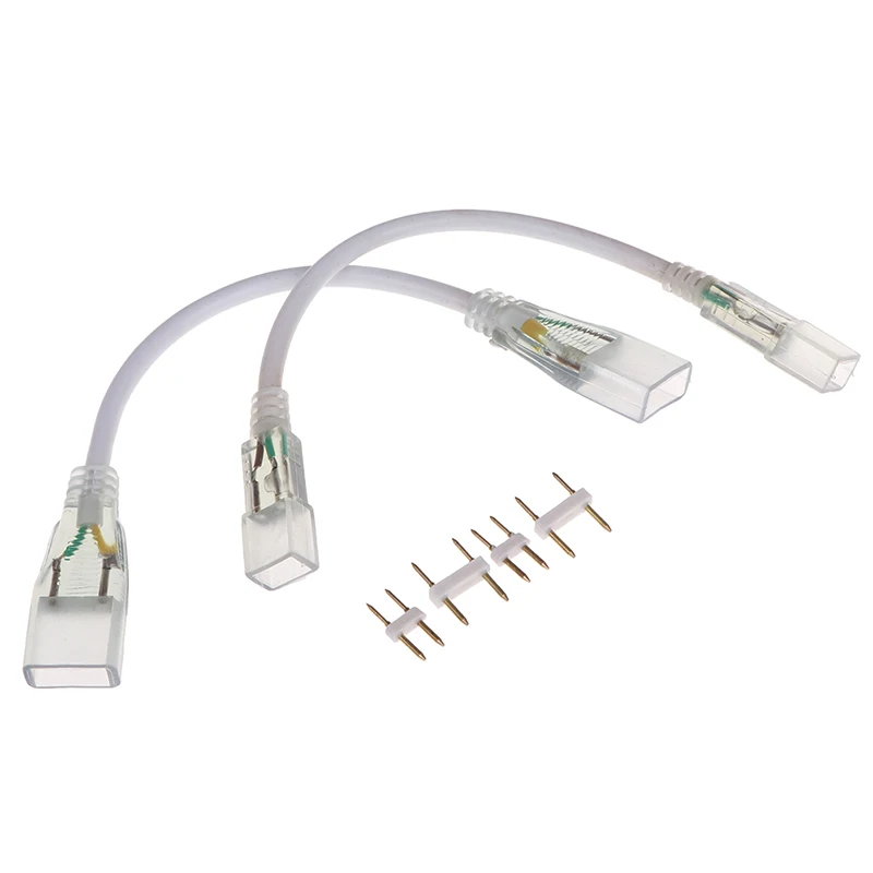 New 1 Set 2pin Led Corner Connector Straight Connector 110V 220V Middle Double Connectors RGB