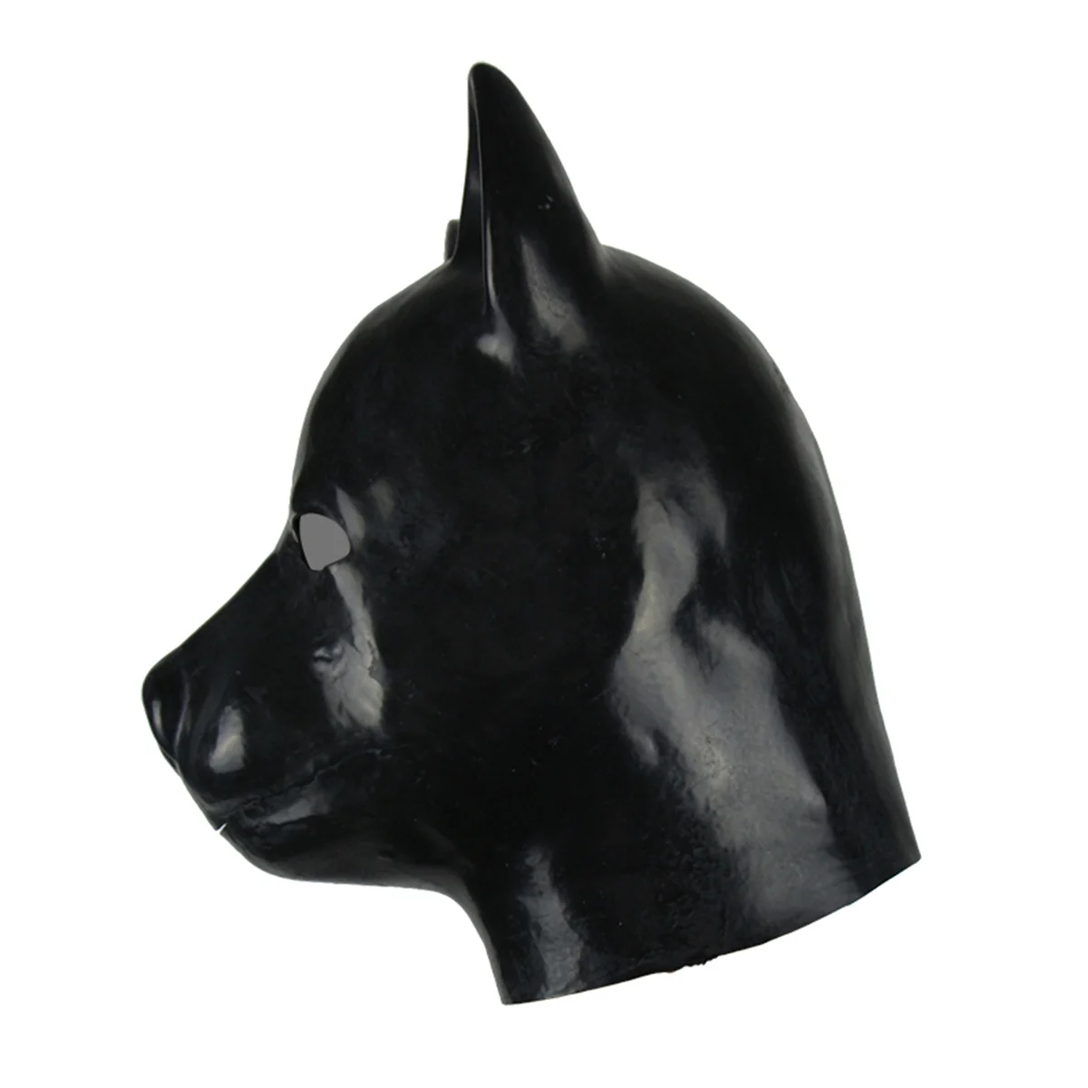 3D Black Latex Dog Hood Mould Latex Rubber Fetish Animal Mask with Zipper Full Head Animal Hood