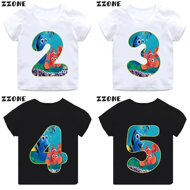 

Поиск Nemo Dory Fish с номером, милая одежда для девочек 1, 2, 3, 4, 5, 6, 7, 8 9 лет, детская футболка на день рождения, детская футболка для маленьких мальчиков