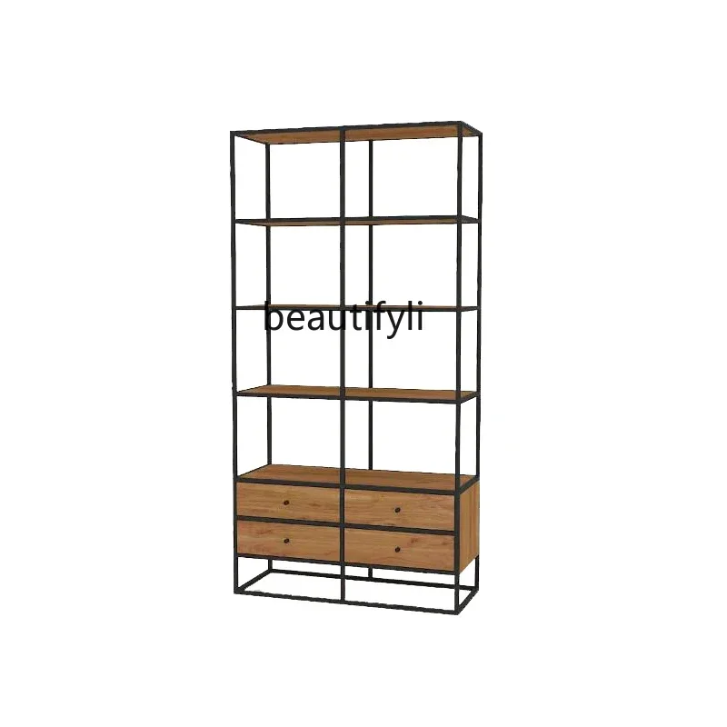 

Solid wood modern simplicity with drawers, shelves, storage cabinets, home living room, multi-layer bookshelves by the wall