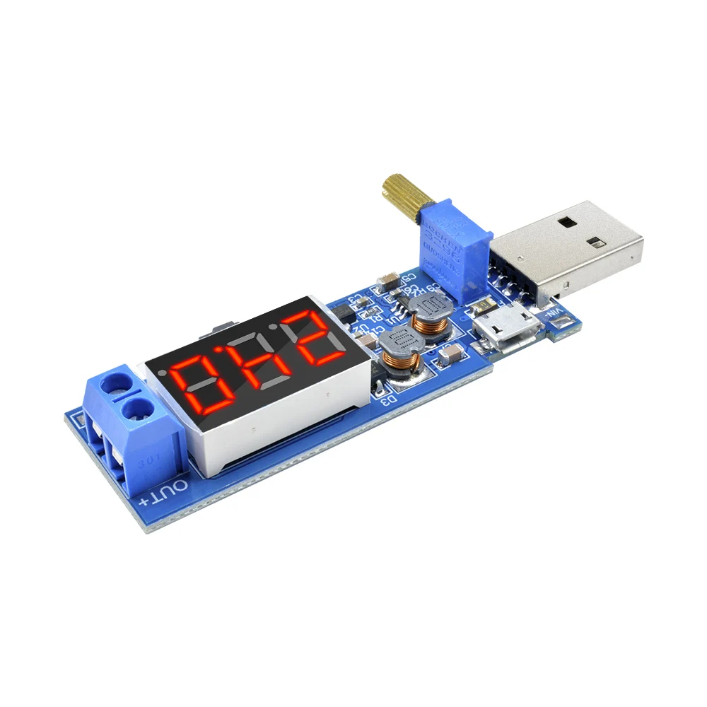 DC-DC Power Supply Module USB Buck Boost Converter Module 5V to 3.5 V/12V Adjustable Pulse Damper Converter 1.2V-24V Micro USB