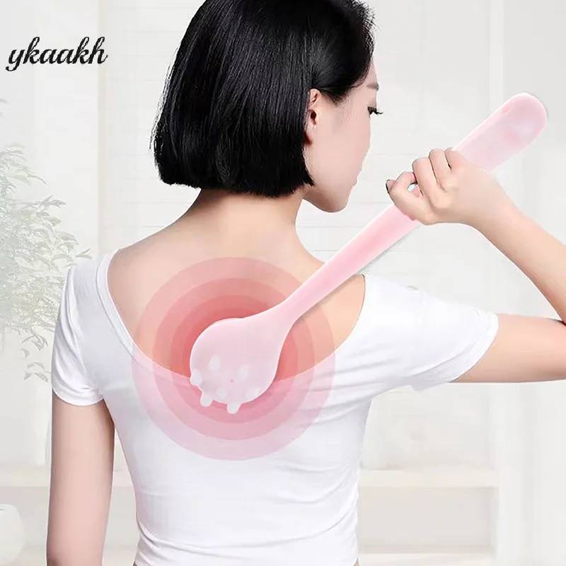 

1 PCS Manual Back Massage Hammer Tool, Silicone Long Handheld Hammer For Body Legs Arms Back Knock Scratcher For Home Office Gym