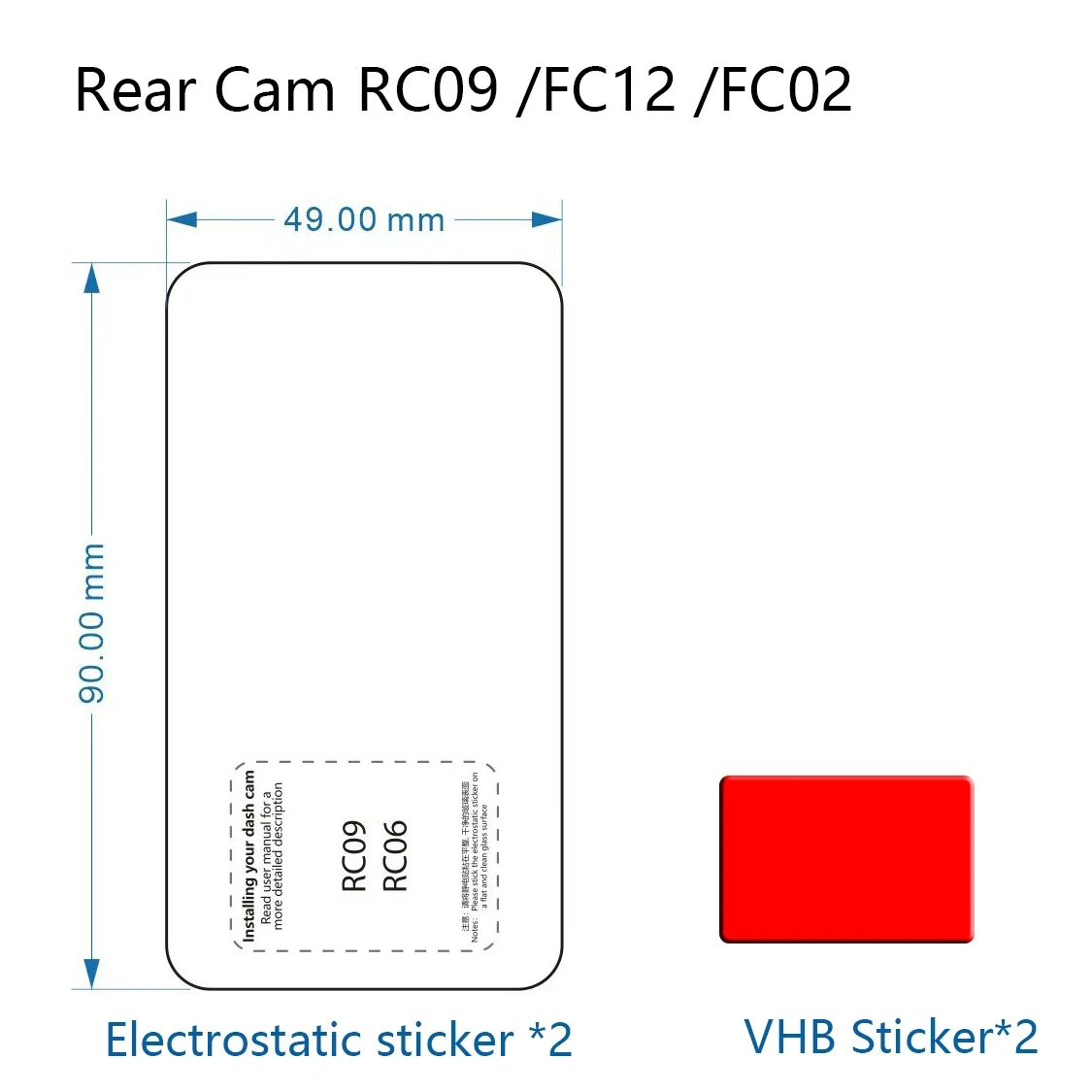 Voor 70mai Nieuwe Achteruitrijcamera Rc12 Cpl Filter Voor 70mai Rc12 Statische Elektriciteit Sticker