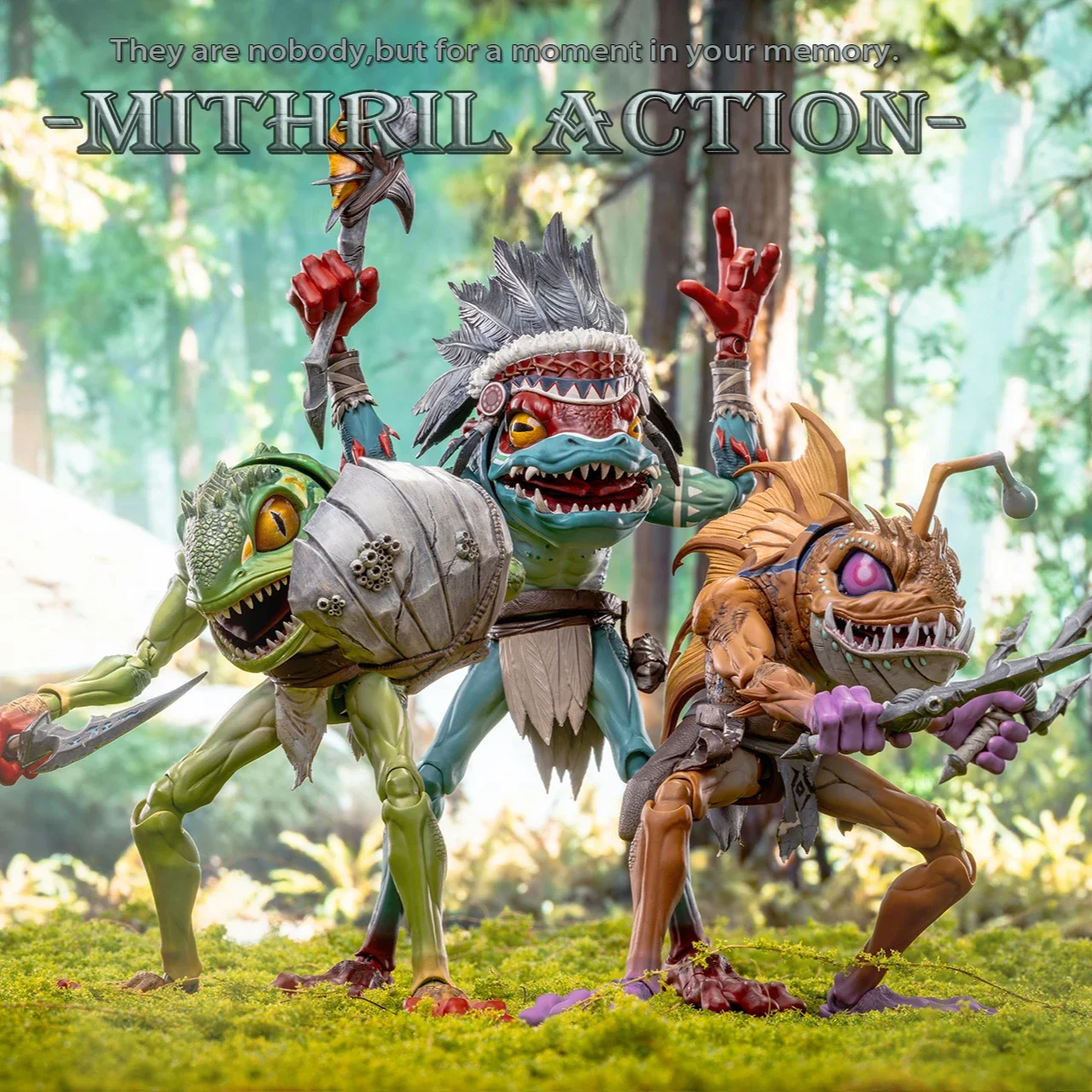 In Stock Mithril Studio 1/10 Murloc Monsters 01 02 03 Fish People WOW Fishman Tribe Warrior Chief Archer Soldier Action Figures