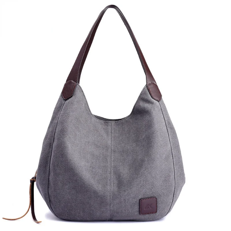 

New Women's Canvas Bag Fashion All-match Messenger Literary Simple Shoulder Multi-compartment Leisure Large-capacity Handbag