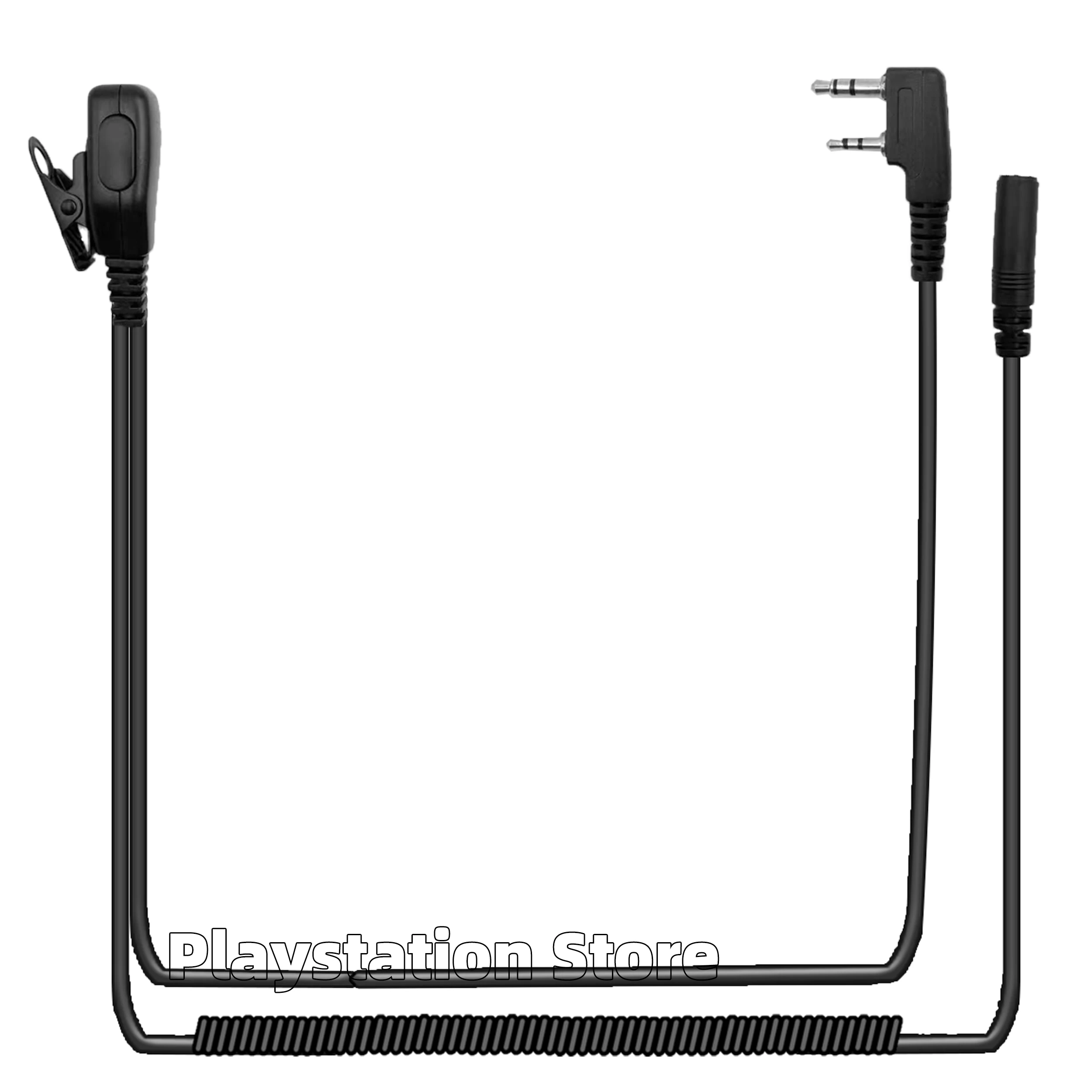 Radio 2Pin to 3.5mm Jack With PTT/MIC Adapter Earphone Transfer Cable for Baofeng Radio UV5R KENWOOD QUANSHENG Tyt Walkie Talkie