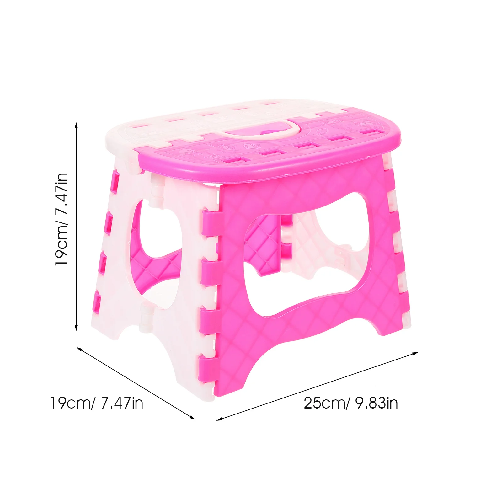 Folding Step Stool Portable Plastic Stool For Adults Lightweight Footrest For Fishing Bathing Outdoor Indoor Use Pink