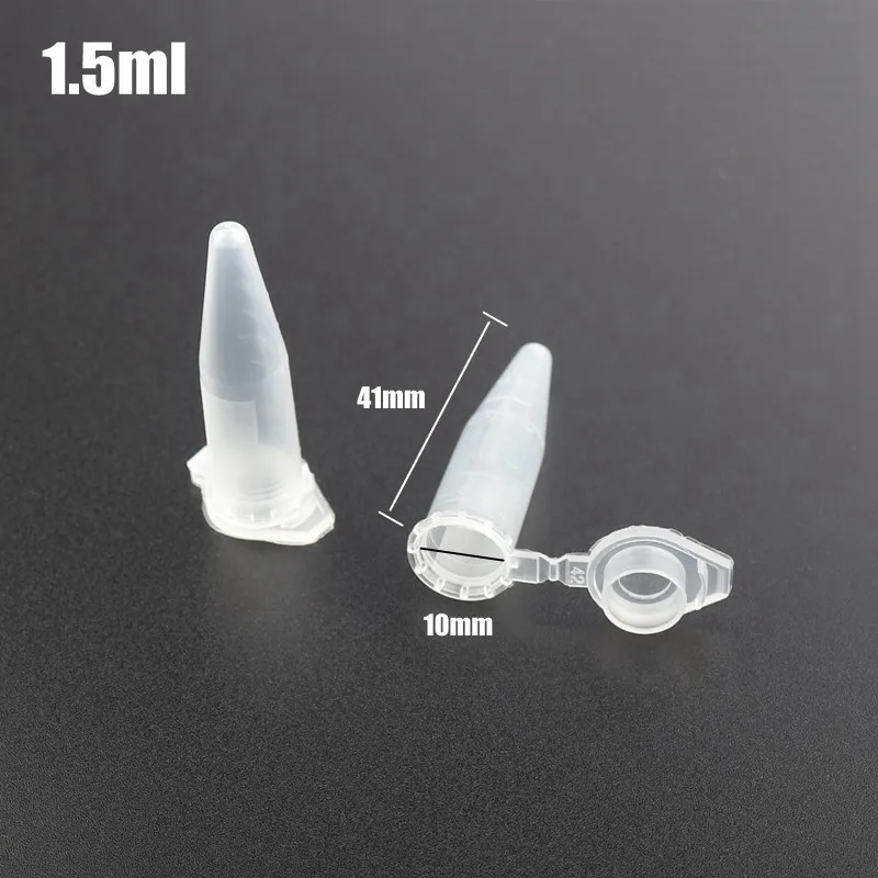 500pcs 10*41mm 1.5ml Mini Plastic Bottles Container Home Storage Transparent Small Bottle PRC Tube Home Garden Storage Vial
