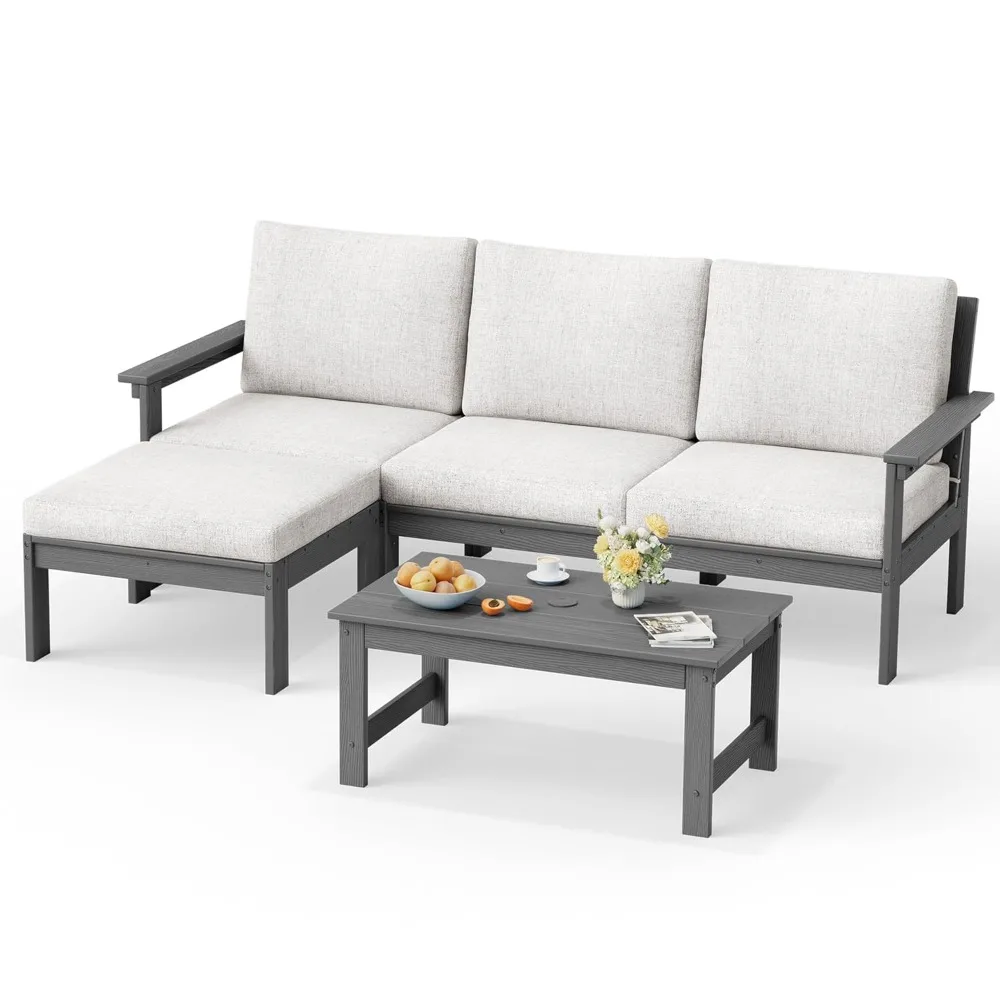 

Outdoor Sectional Sofa Set, 5-piece Outdoor Modula Couch Set with Ottoman, All Weather Patio Furniture Set with, Customized