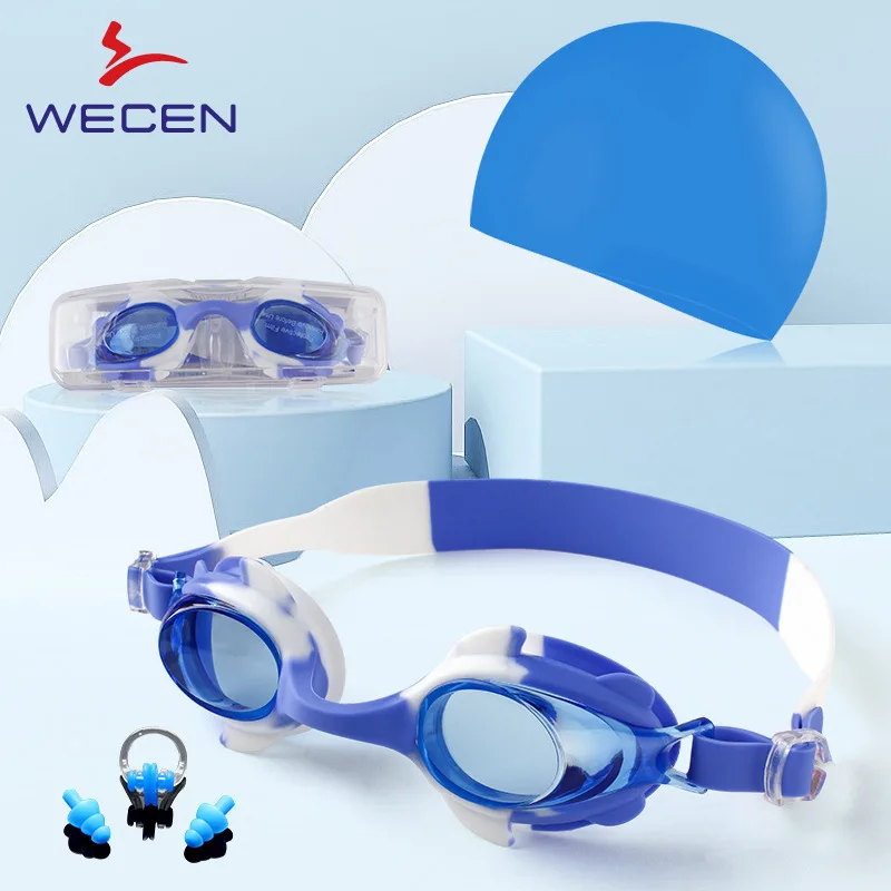 

Swimming Goggles Waterproof Anti-Fog HD Men and Women Professional Diving Glasses Swimming Cap Set